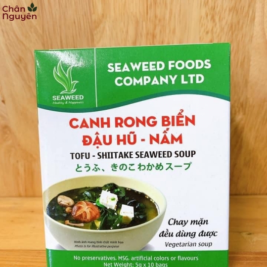 Canh rong biển đậu hũ và nấm 