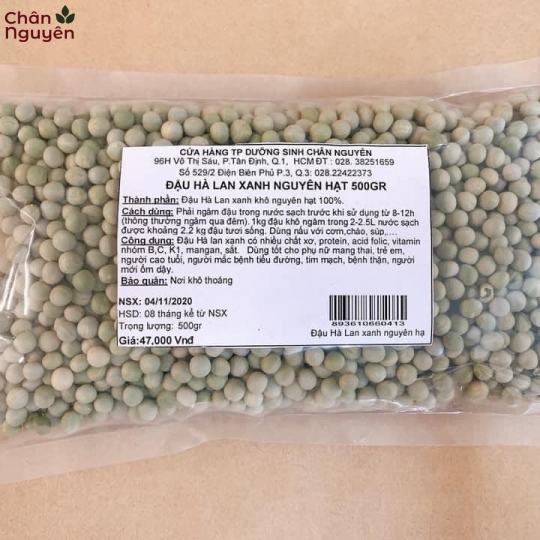 Đậu Hà Lan xanh nguyên hạt (500g)